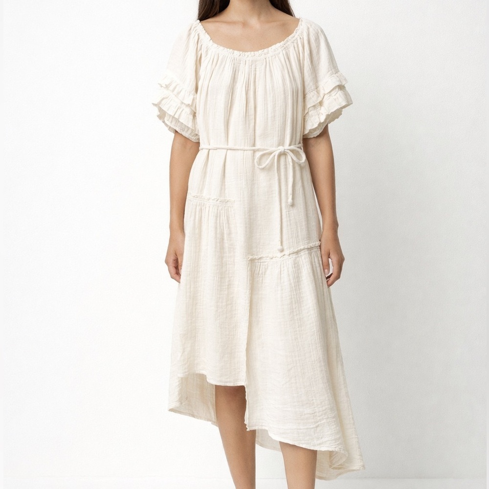 Apiece Apart Sandrine midi dress in Cream Cotton Gauze size 0